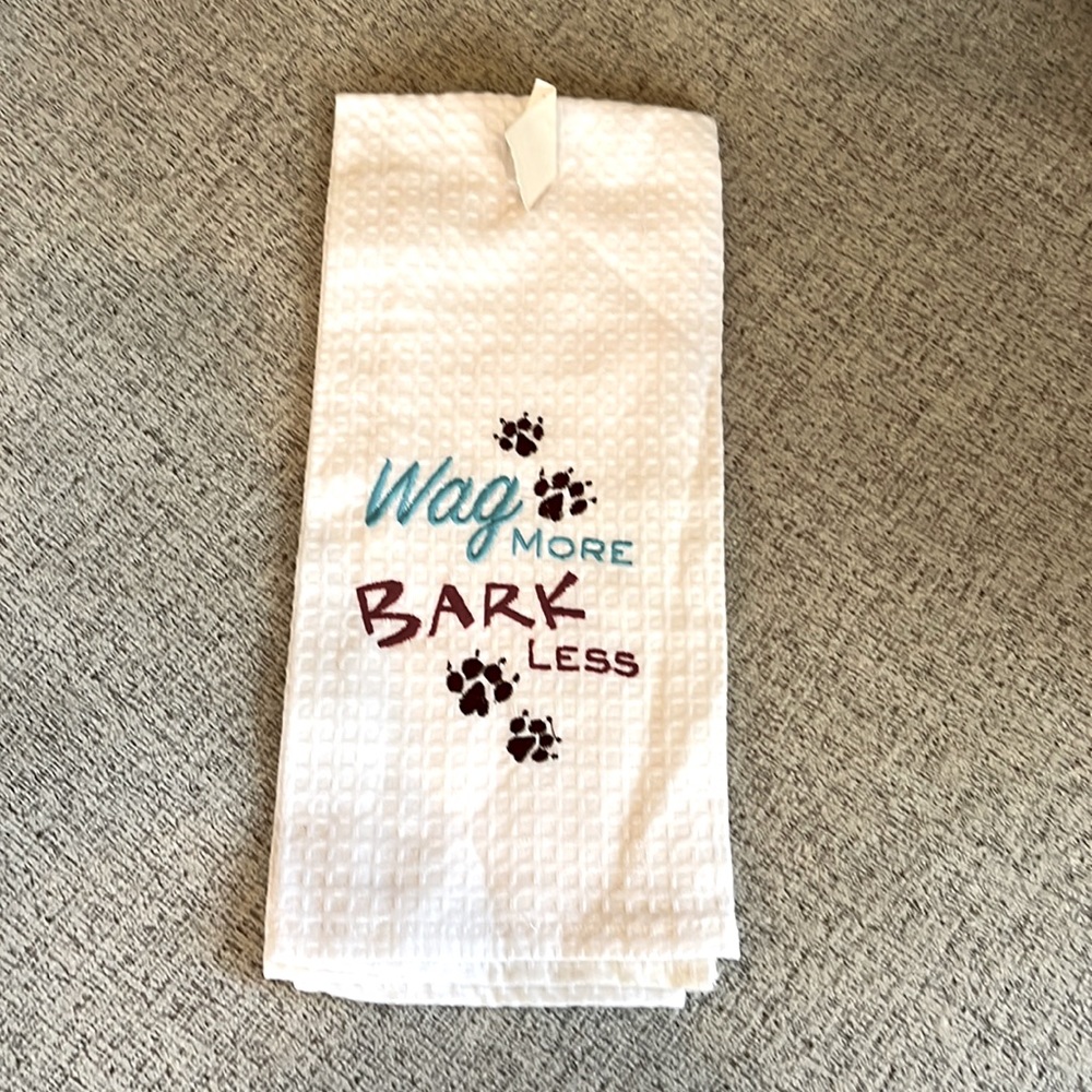 Wag More Bark Less Dish Towel 🐾